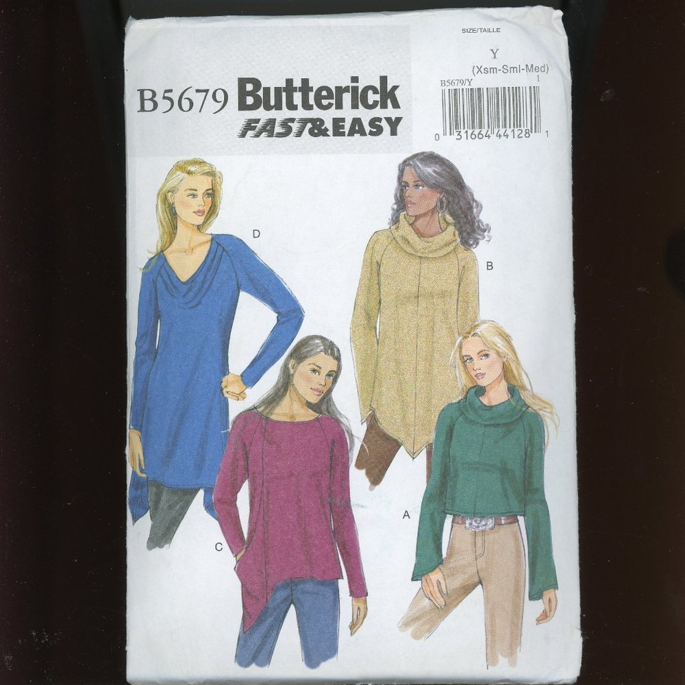 Misses Tops Butterick Pattern B5679 Sizes Xsm - Med Fast and Easy Uncut